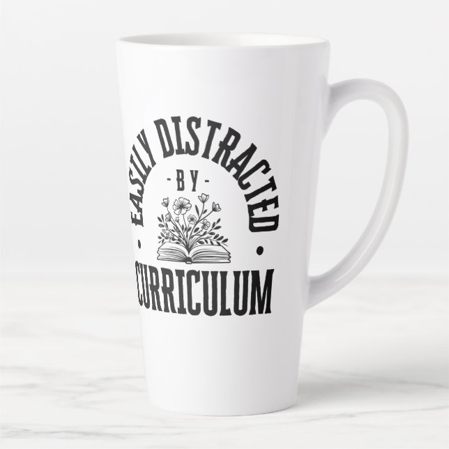 Caneca De Café Latte Distraído Facilmente Pelo Currículo - Lata (Direita)