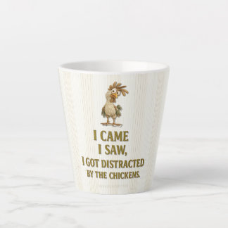 CANECA DE CAFÉ LATTE DISTRAÍDO PELAS GALINHAS -