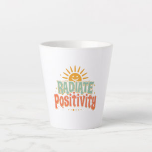 Caneca De Café Latte Dito Alegre e Motivacional e Ensolarado