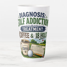 Caneca De Café Latte Dito engraçado de golfe para golfista