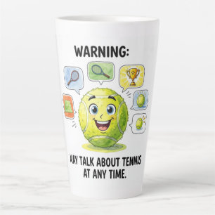 Caneca De Café Latte Dito engraçado de tênis para jogadores de tênis