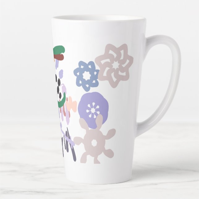 Caneca De Café Latte Diversão de inverno do Yeti (Direita)