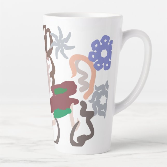 Caneca De Café Latte Diversão de lhama no inverno (Direita)