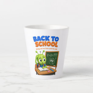 Caneca De Café Latte Divertida Luta de Matemática de Alien no Design de