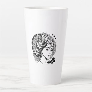 Caneca De Café Latte Divina Feminina Mandala Art Floral Crystal Deusa