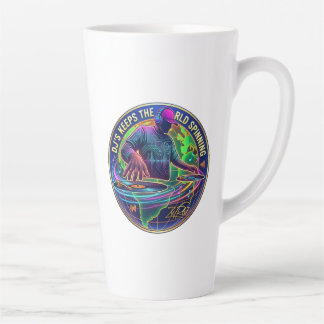 Caneca De Café Latte DJs Mantêm o Mundo Girando
