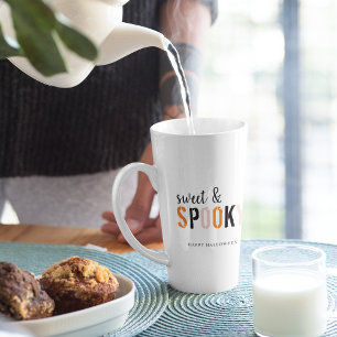 Caneca De Café Latte Doce Colorido E Spooky Feliz Dia das Bruxas