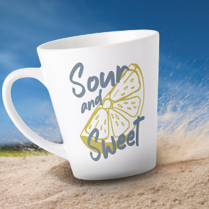 Caneca De Café Latte Doce Risografia de Limão Ácido Doce de Verão Europ