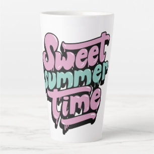 Caneca De Café Latte Doce Tempo de Verão Retrô
