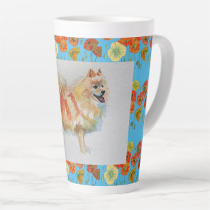 Caneca De Café Latte Dog Latte Mug, Alemão Spitz Pomerano