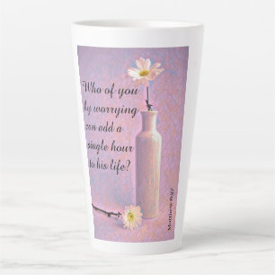 Caneca De Café Latte Dois Daisies Matthew 6:27 Latte Mug