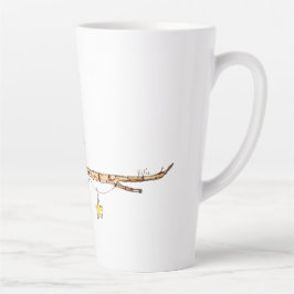 Caneca De Café Latte Dois Passarinhos Em Um Galho