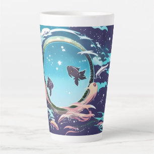 Caneca De Café Latte Dois Peixes