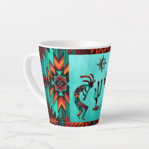 Caneca De Café Latte Dois Southwest Kokopelli Latte Mug