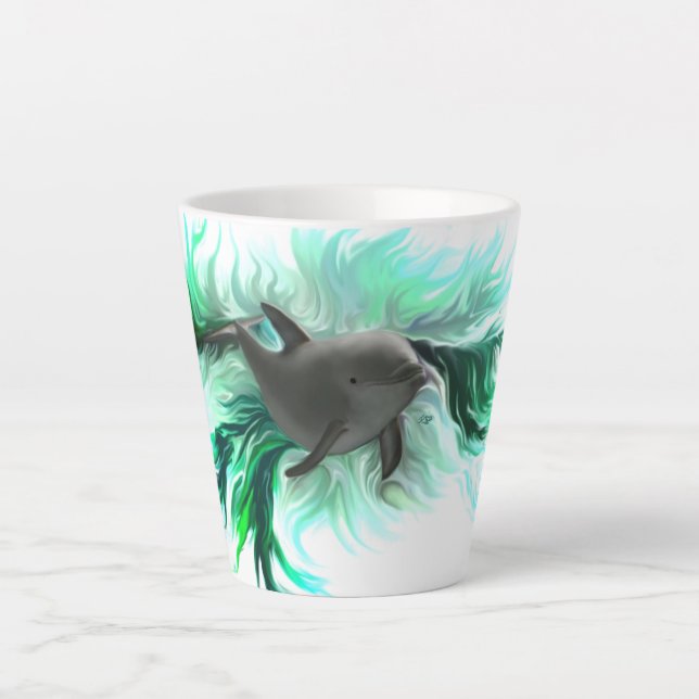 Caneca De Café Latte Dolphin Baby (Frente)