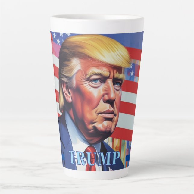 Caneca De Café Latte Donald Trump Pop Art (Frente)