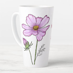 Caneca De Café Latte Dons de flores de nascimento de outubro С flor de