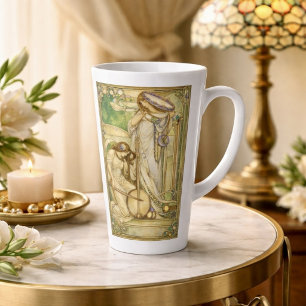 Caneca De Café Latte Donzelas da Música Art Nouveau Ilustração Vintage