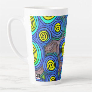 Caneca De Café Latte Doodle Art Latte Mug
