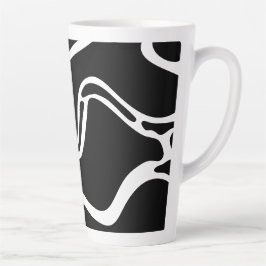 Caneca De Café Latte Doodles Black and white 2 of 8 Abstrato