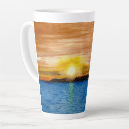 Caneca De Café Latte Door County Sunset