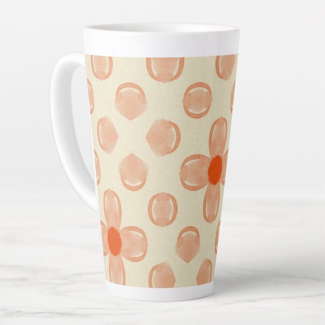 Caneca De Café Latte Dot Florals (Ângulo esquerdo)