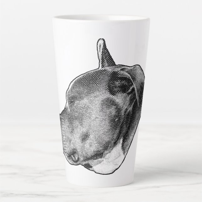 Caneca De Café Latte dotstrength pitbull (Frente)