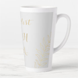 Caneca De Café Latte Dourada Elegante, Mãe De Cinza