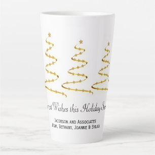 Caneca De Café Latte Dourada Faixa das Árvores de Natal Swag Comercial