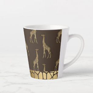 Caneca De Café Latte Dourada Girafa Elegante Chic Na moda Pequena Canet