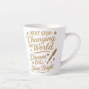 Caneca De Café Latte Dourada lata de graduação