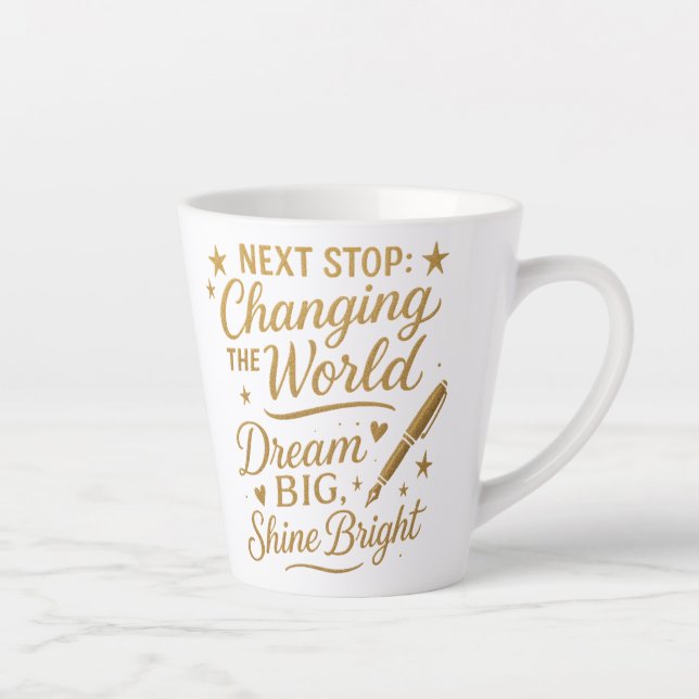 Caneca De Café Latte Dourada lata de graduação (Direita)
