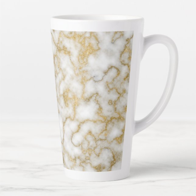 Caneca De Café Latte Dourada Marbe Mug encrugada (Direita)