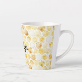 Caneca De Café Latte Dourado amarelo alveolado