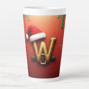 Caneca De Café Latte Dourado Brilho Férias W Para Nomes de Inverno