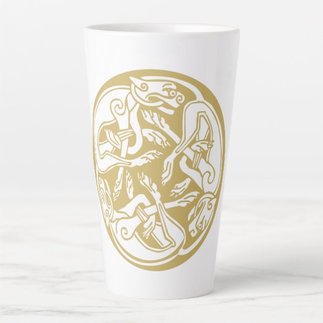Caneca De Café Latte Dourado Trio Celular (Frente)