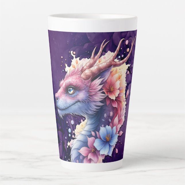Caneca De Café Latte Dragão Guardião Gentil.  (Frente)