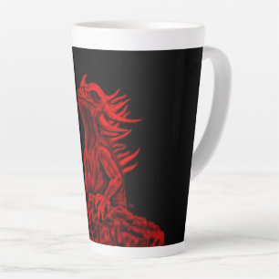 Caneca De Café Latte Dragão vermelho pequeno