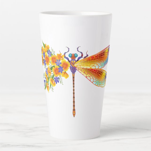 Caneca De Café Latte Dragonfly Amarelo (Frente)