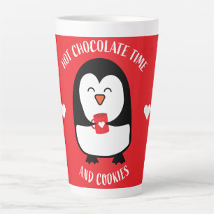 Caneca De Café Latte Drinker de Pinguim Chocolate Quente