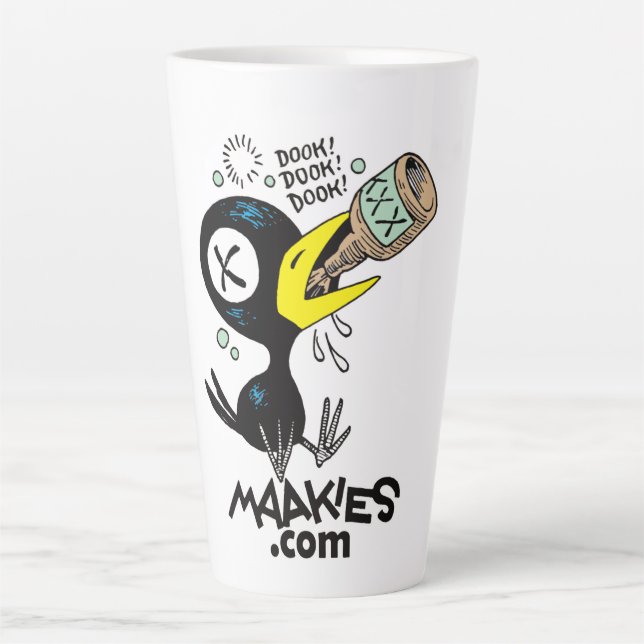 Caneca De Café Latte Drinky Crow Dook Mug (Frente)