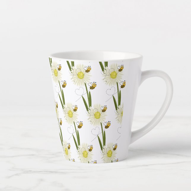Caneca De Café Latte Duas abelhas pequenas e bonitas (Direita)