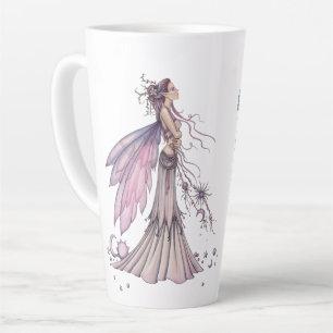 Caneca De Café Latte Duas Fadas Celestiais pela Arte de Molly Harrison