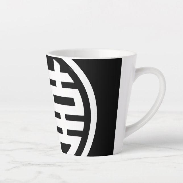 Caneca De Café Latte Dupla felicidade/Lata Preta/Pequena (Direita)