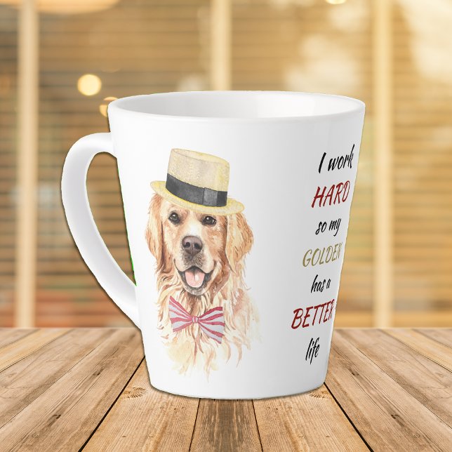 Caneca De Café Latte Duro de trabalho para o meu Ouro Retriever (Criador carregado)
