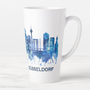 Caneca De Café Latte Dusseldorf Alemanha Skyline Blue