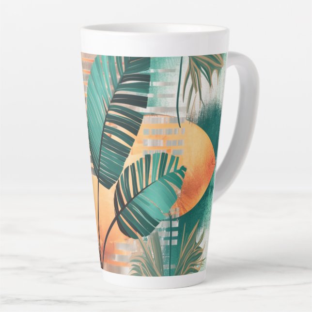 Caneca De Café Latte Dynamische Tropen-Woge (Ângulo direito)