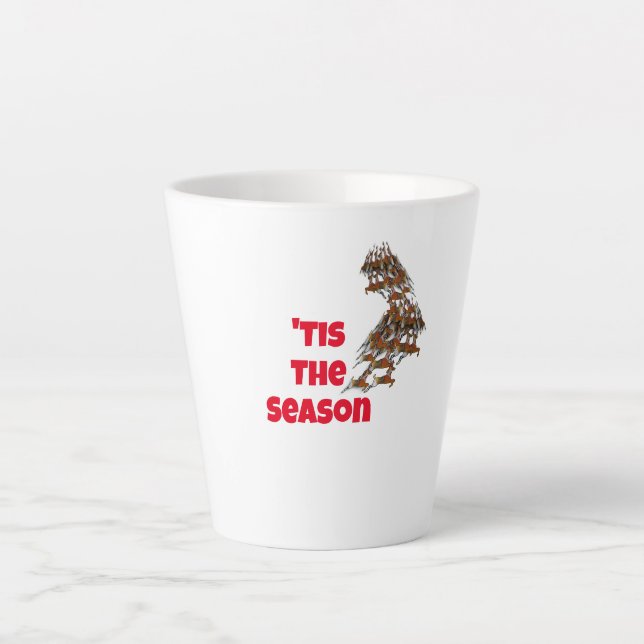 Caneca De Café Latte 'É A Época Saltando Veado (Frente)