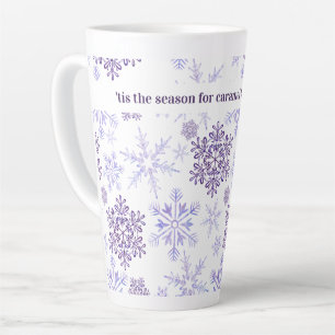 Caneca De Café Latte É a Temporada para .. Floco de Neve Personalizado