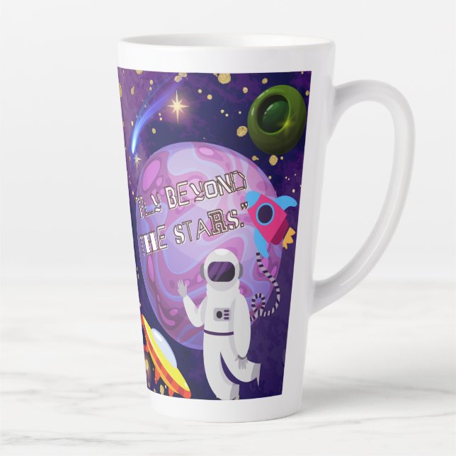 CANECA DE CAFÉ LATTE É ALÉM DAS ESTRELAS, ASTRONAUTA (Direita)